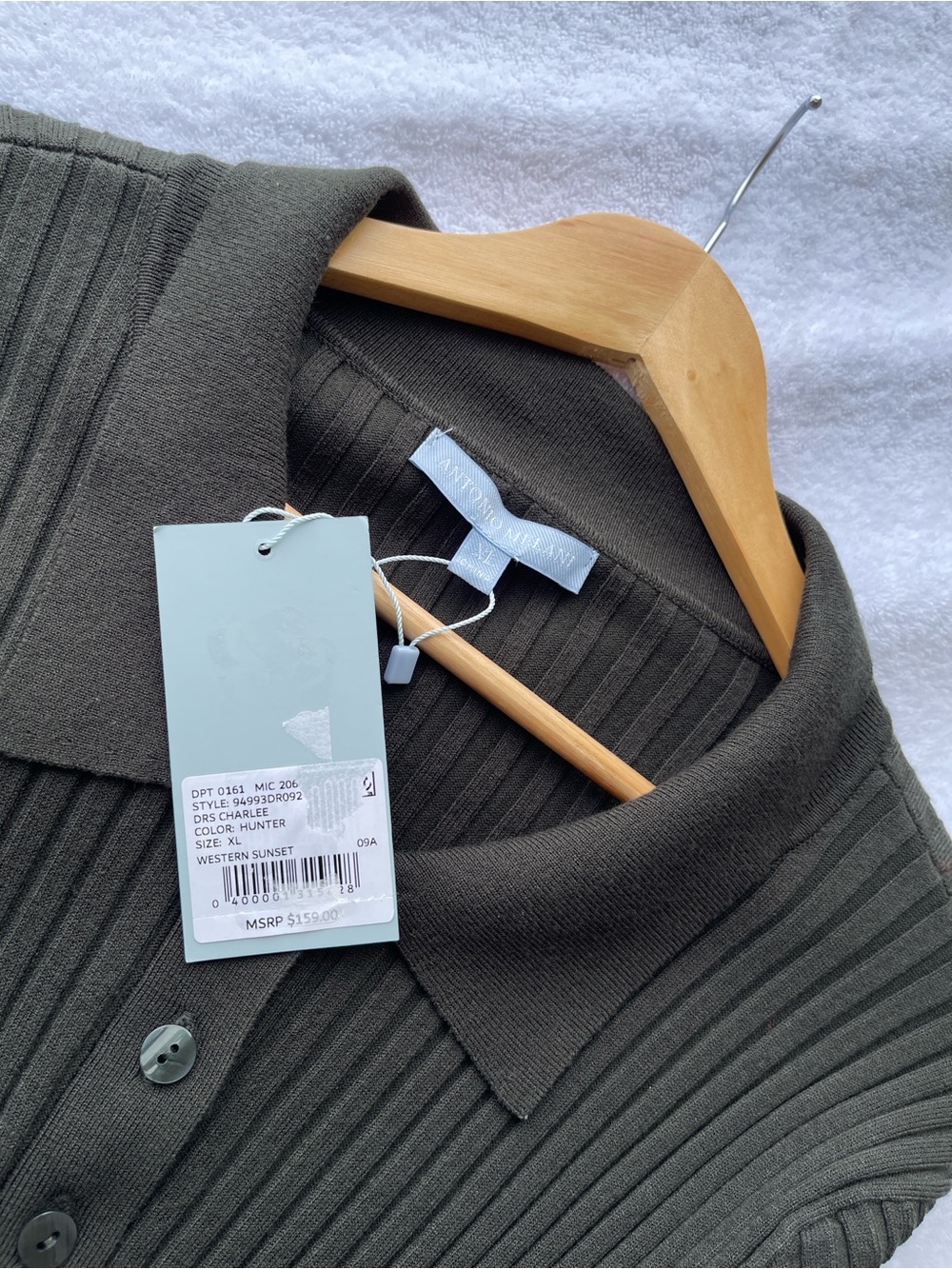 Antonio Melani Charlee Ribbed Knit Midi Dress | NWT | Size XL | Hunter Green - Picture 10 of 14